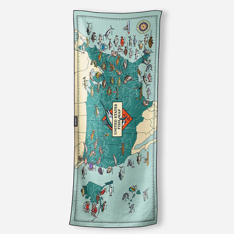 US Fish Map Towel