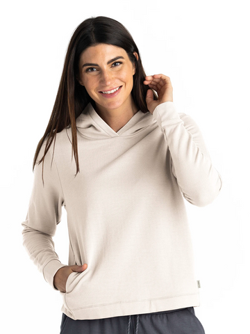 Women's Bamboo Lightweight Fleece Cropped Hoodie